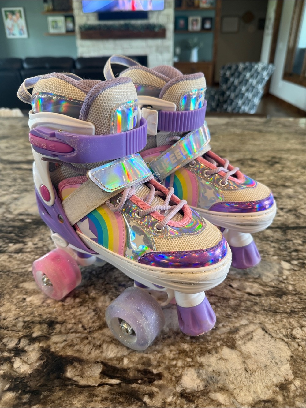 Girls light up roller skates!